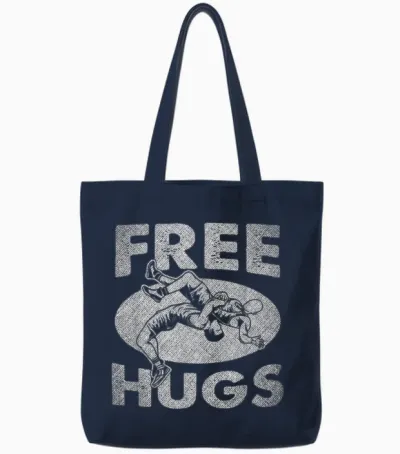 Wrestling - Funny Free Hugs Wrestling Tote Bags - Navy