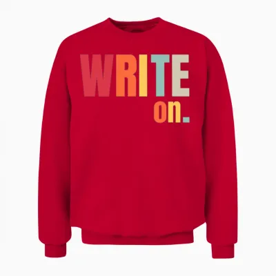 Write on Poets Authors Novelist Gifts for Writer Unisex Sweatshirt - Red