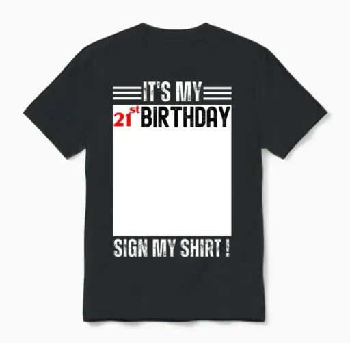 It's My 21st Birthday 21 Years Old Birthday Party Unisex T-Shirt in Black