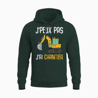 Construction Gift Excavator Humour I Can't I Have Construction Unisex Hoodie - Forest