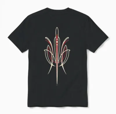 Pinstriping 50s Vintage Retro Unisex T-Shirt - Black
