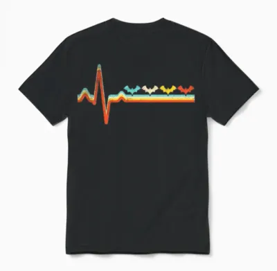 Bat Retro Unisex T-Shirt - Black