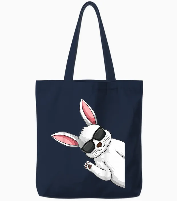 Hasen Kaninchen Hase Kinder Junge Mädchen Tote Bags in Navy