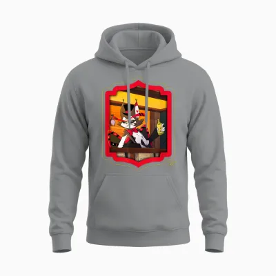 Hazbin Hotel - Husk Unisex Hoodie - Sport Grey