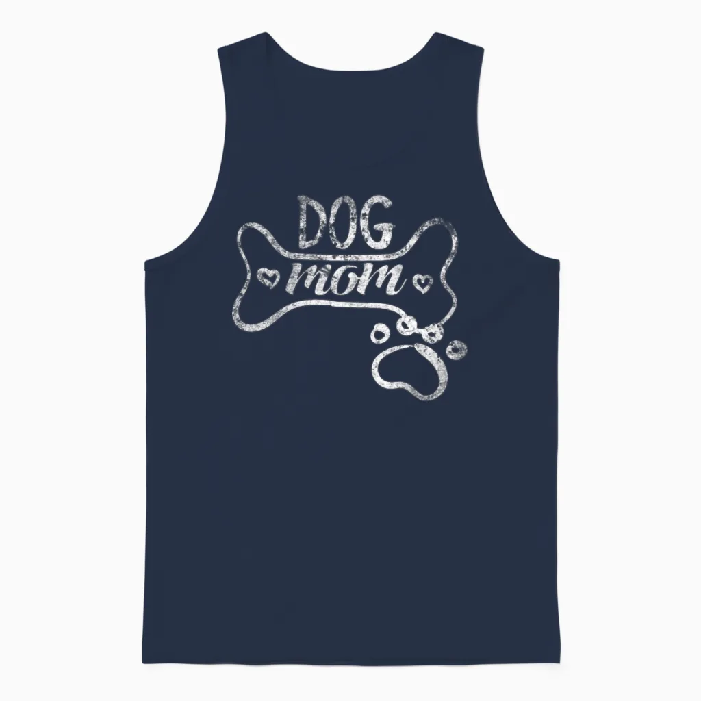 Dog Mom Funny Dog Unisex Tank Top in Navy