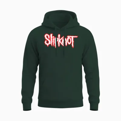Slipknot Official Basic Logo Short Sleeve Unisex Hoodie - Forest