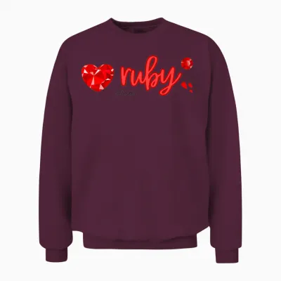 Ruby Gemstone Jewel Unisex Sweatshirt - Maroon