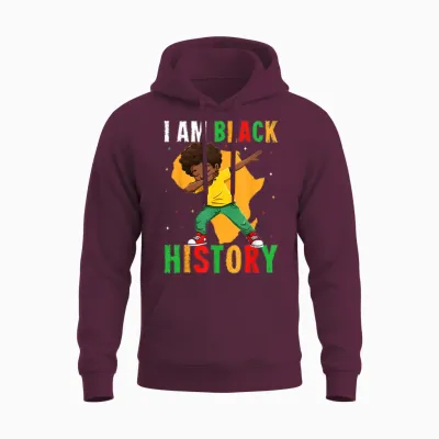 I Am Black History Kids Boys Men Black History Month Unisex Hoodie - Maroon