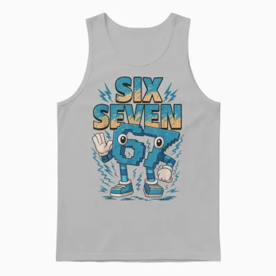 Kids Meme 67 Six Seven 6 7 Italian Brainrot Unisex Tank Top - Ash