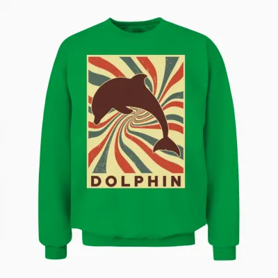 Dolphin Retro Vintage Unisex Sweatshirt - Irish Green