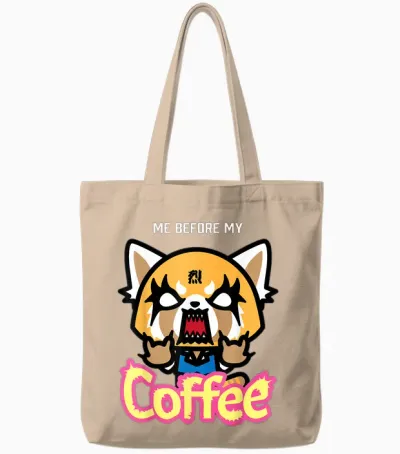 Aggretsuko I Need My Coffee Rage Tote Bags - Natural