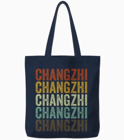 Changzhi China Retro Vintage Tote Bags - Navy