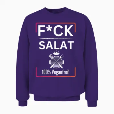 Fck Salat-100% Veganfrei-Fck Salat Bbq Unisex Sweatshirt - Purple