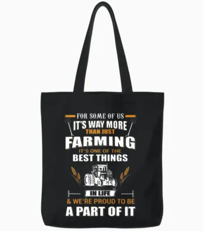 Farming, Farming Luscious, Farming Simulator, Farm Tote Bags - Black