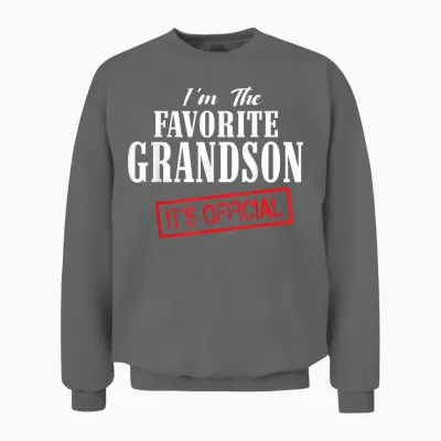 It's Official I'm the Favorite Grandson Funny Unisex Sweatshirt - Graphite Heather