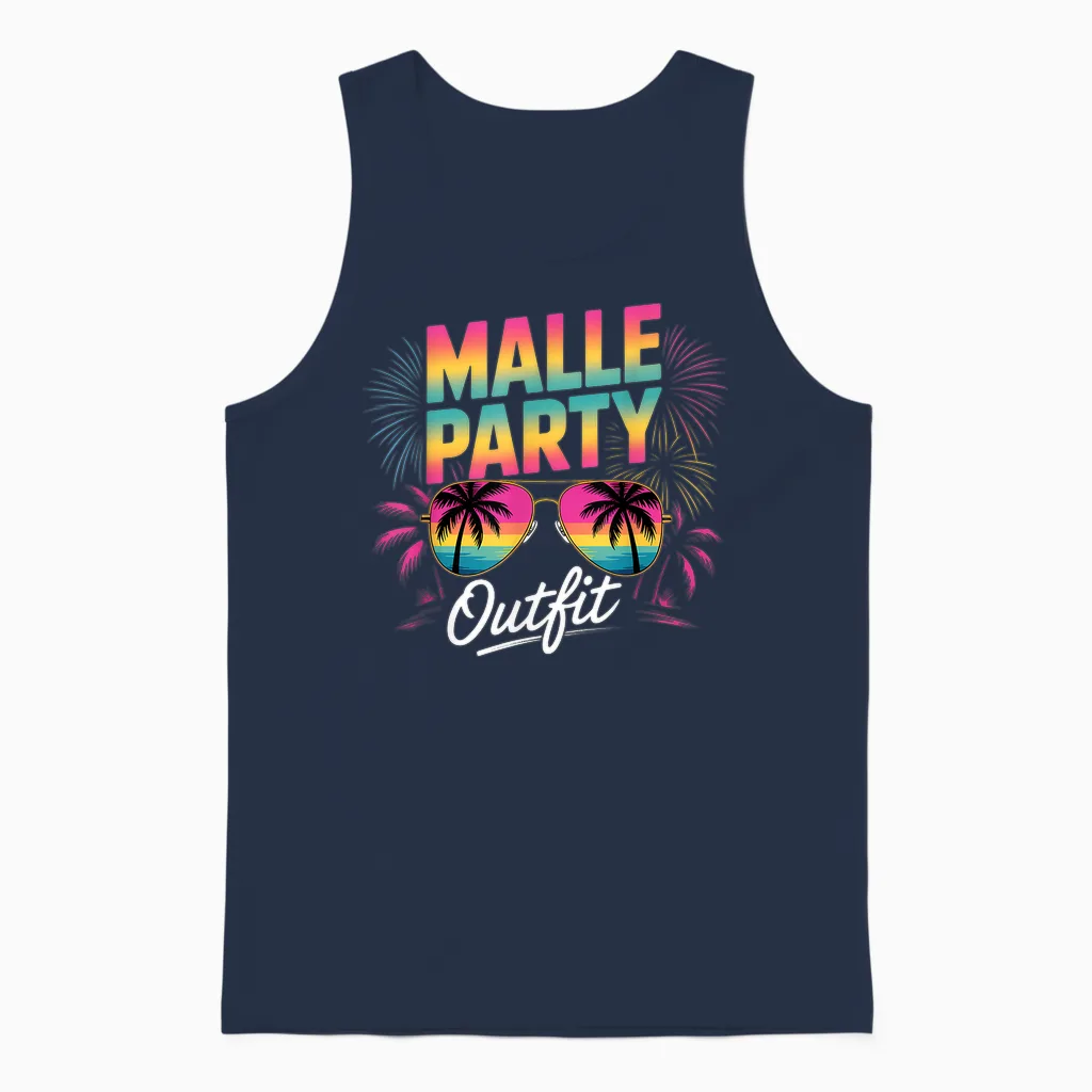 Malle Party Outfit Mallorca Unisex Tank Top in Navy