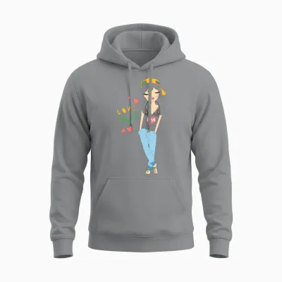 Cute Girl Unisex Hoodie - Sport Grey