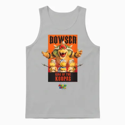 The Super Mario Bros. Movie Bowser King of the Koopas Unisex Tank Top - Ash