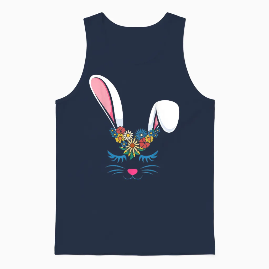Frohe Ostern, Niedliches Häschen, Mädchen, Damen, Erwachsene, Kinder, Kleinkinder Unisex Tank Top in Navy