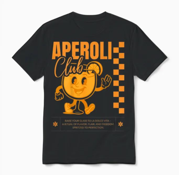 Aperoli Club Holy Spritz Aperölchen Spritztour Team Back Unisex T-Shirt in Black