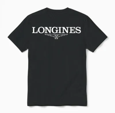 Longines Logo Swiss Watch Unisex T-Shirt - Black