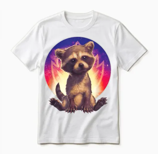 Marvel Guardians of the Galaxy Volume 3 Baby Rocket Raccoon Unisex T-Shirt in White