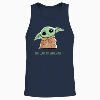 Kids the Mandalorian Grogu Snacks Meme Unisex Tank Top - Navy