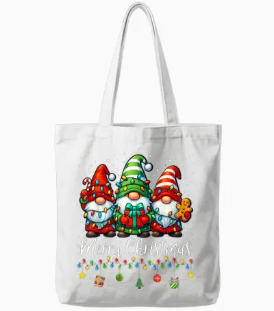 Gnomes Xmas Shirts Merry Christmas Gnome Men Women Tote Bags - White