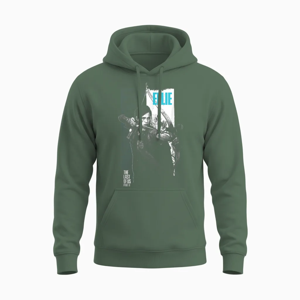 The Last of Us Part Ii Ellie Ready Fot Figfht Big Poster V2 T-Shirt, Black, S Unisex Hoodie in Military Green