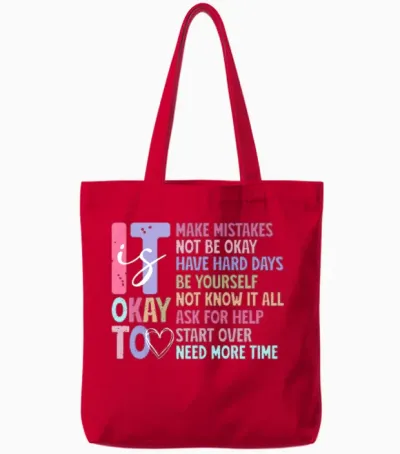 Mental Health Mental Health Mental Health Tote Bags - Red