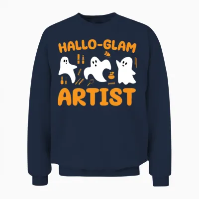 Hallo-Glam Artist Makeup Artist Halloween Costume Unisex Sweatshirt - Navy