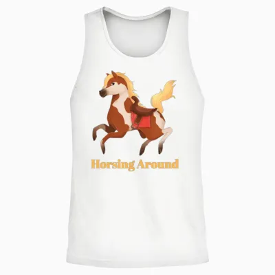 Cut Mare Horse Unisex Tank Top - White
