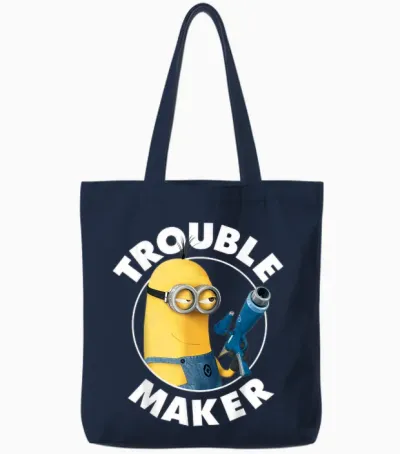 Despicable Me Minions Kevin Trouble Maker Graphic Tote Bags - Navy