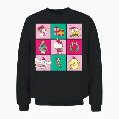 Hello Sanrio Friends Christmas Time Unisex Sweatshirt - Black