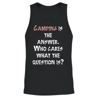 Camping Is the Answer. Who Cares What the Question Unisex Tank Top - Black – 2