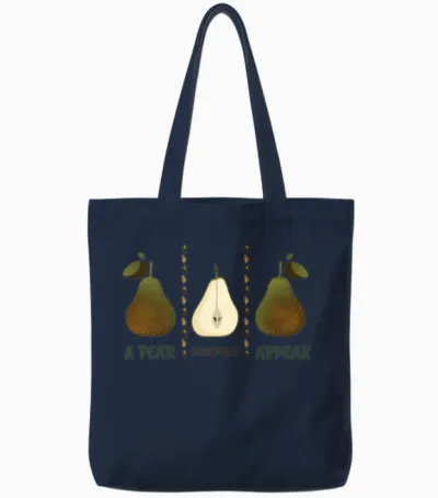 A Pear Disappear Appear Funny Pears Tote Bags - Navy