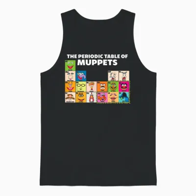 Disney the Muppets Periodic Table of the Muppets T-Shirt Small Unisex Tank Top - Black
