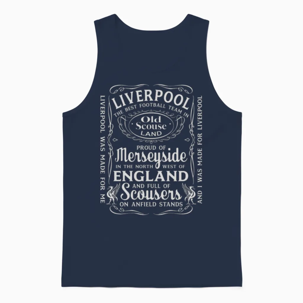 Liverpool the Best Team in Old Scouse Land Unisex Tank Top in Navy
