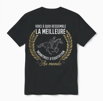 La Meilleure Monitrice D'equitation Au Monde Cheval équestre Unisex T-Shirt - Black