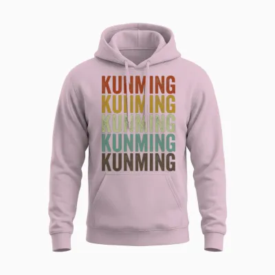 Kunming China Retro Vintage Unisex Hoodie - Light Pink