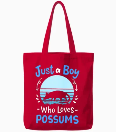 Possum Possum Lover Retro Tote Bags - Red