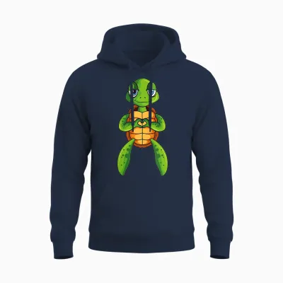 Schildkröten Kinder Jungen Mädchen Damen Schildkröte Unisex Hoodie - Navy