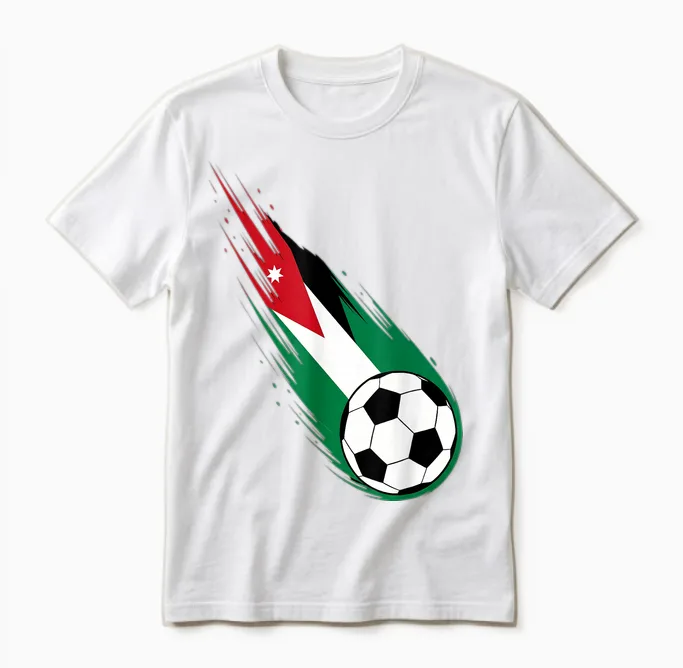 Hashemite Kingdom of Jordan Flag Graphic Pride Heritage Unisex T-Shirt in White