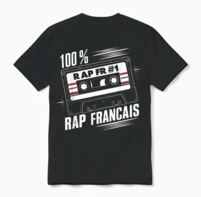 Rap French Rapper Hip-Hop Urban Style Paris Marseille Unisex T-Shirt - Black