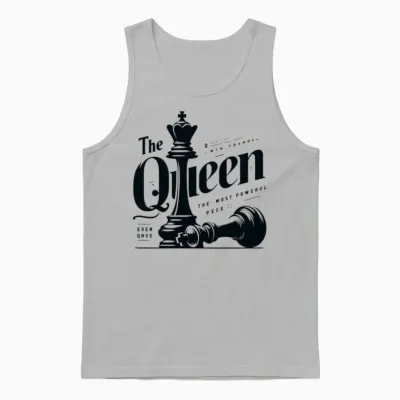 The Queen: Chess's Ultimate Power Unisex Tank Top - Ash