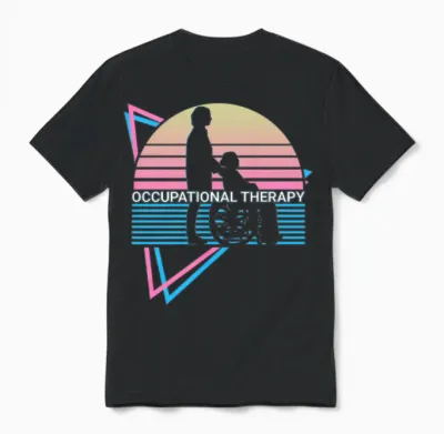 Occupational Therapy Retro Unisex T-Shirt - Black