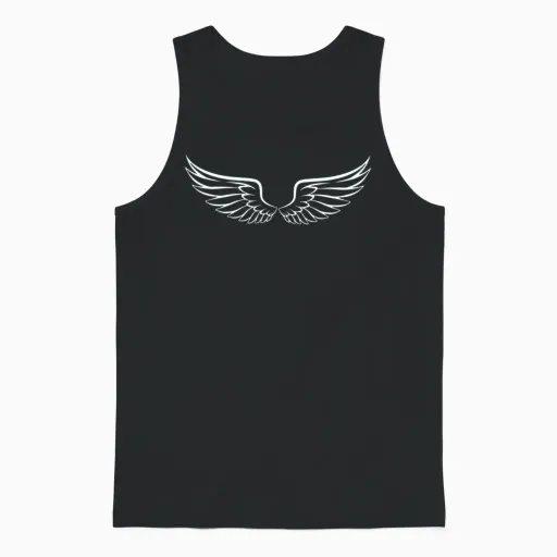 Wings Design Unisex Tank Top - Black