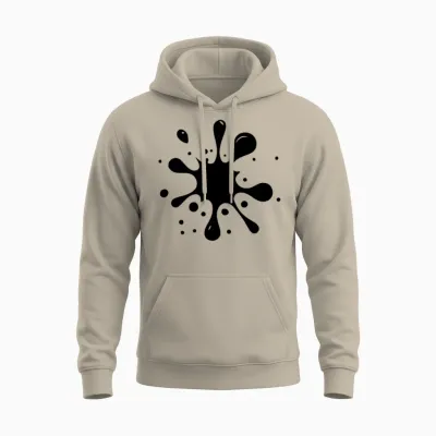 Ink Blot Art Design Unisex Hoodie - Sand