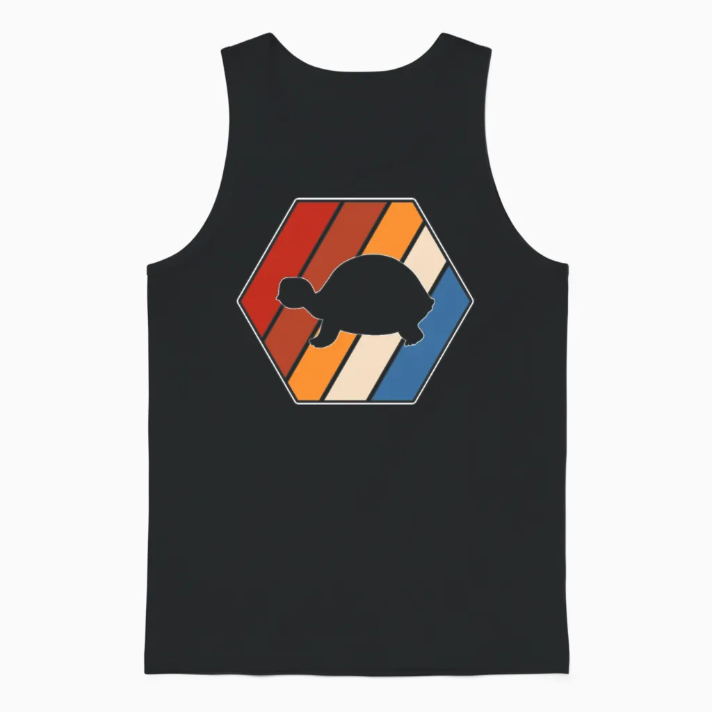Turtle Retro Reptiles & Exotics Gift Unisex Tank Top in Black