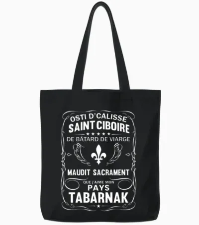 Quebecois Tote Bags - Black